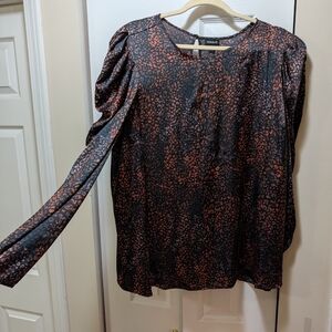 Torrid Black and Red Patterned Blouse